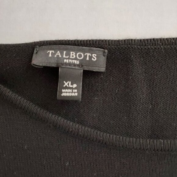 Talbots Double Flounce Sleeve Black Sweater - Picture 5 of 9